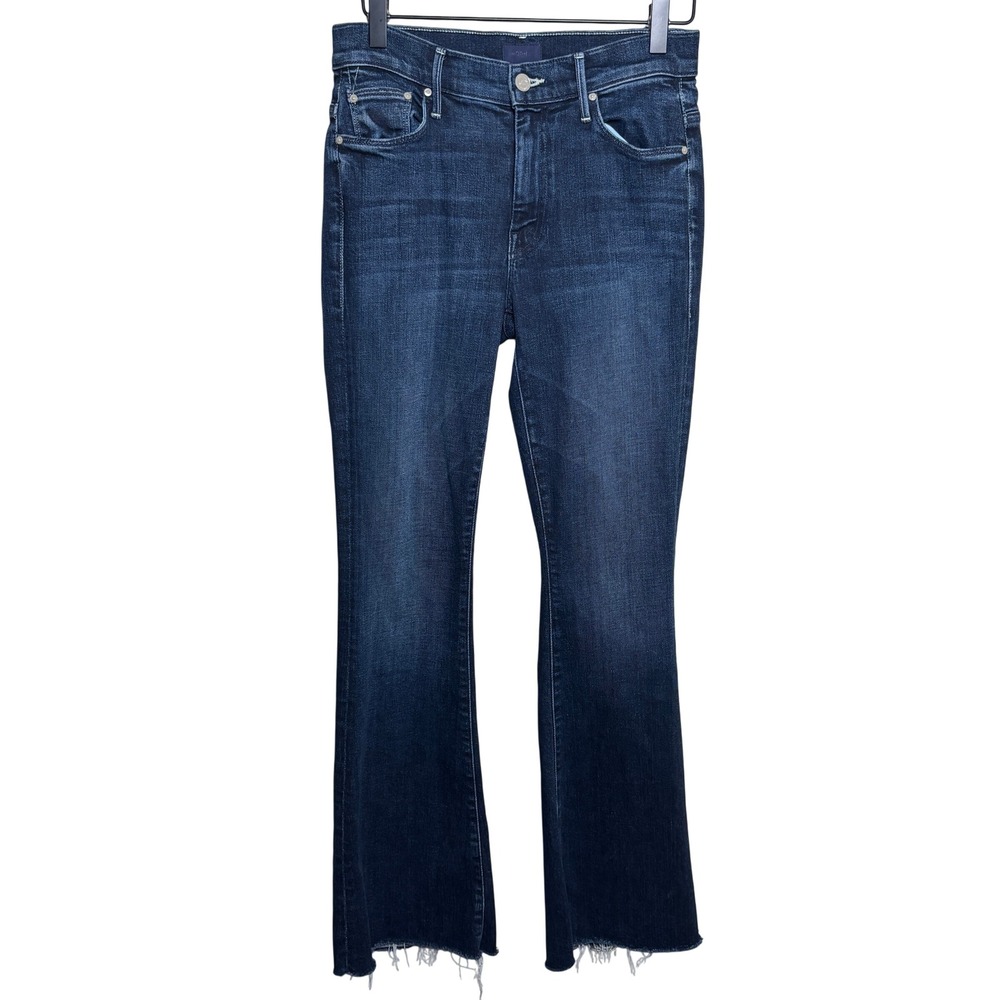Mother The Weekender Fray Indigo Blue Raw Hem Bootcut Ankle Denim Jeans Women 26